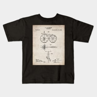 Bicycle Patent - Cycling Cyclist Bike Riding Fan Art - Antique Kids T-Shirt